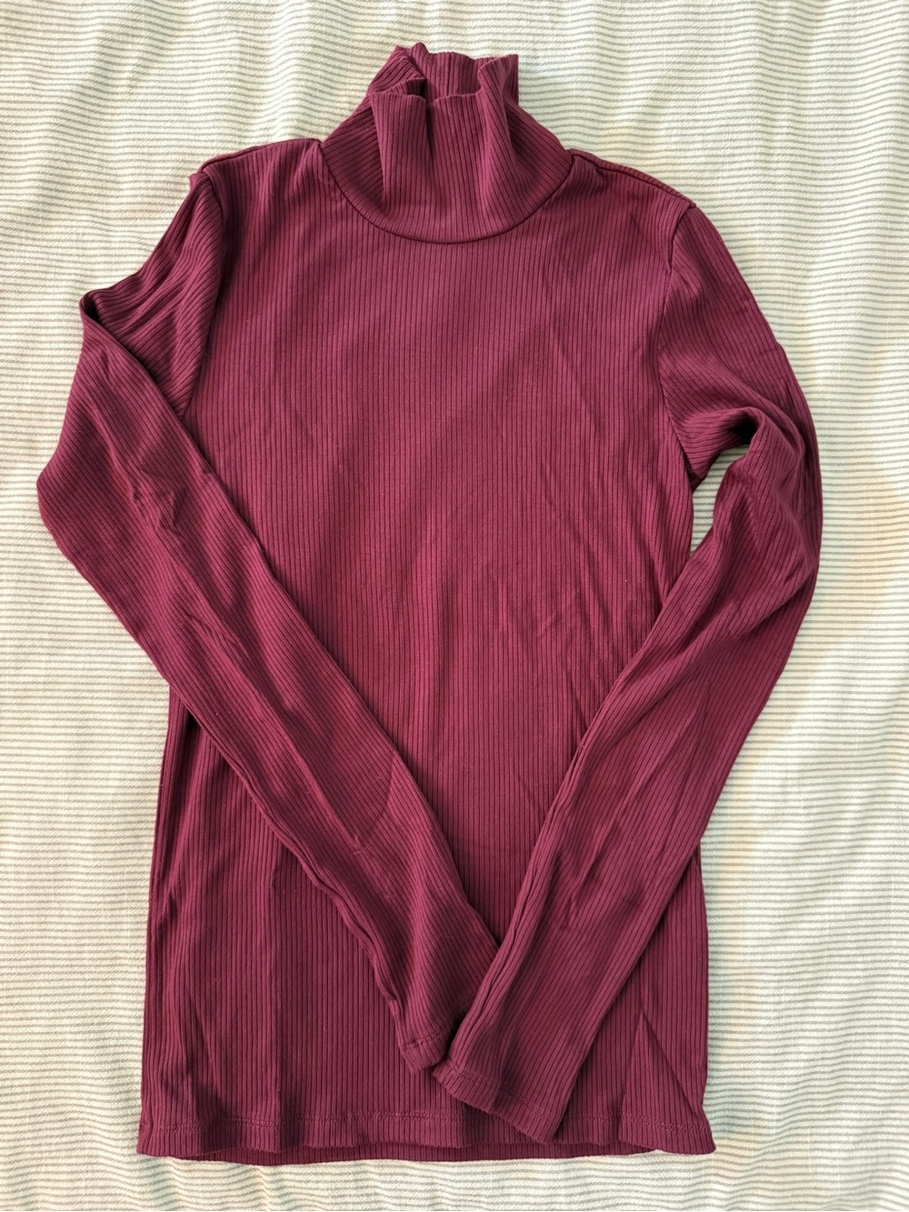 Wilfred Ribbed Turtleneck Top in burgundy